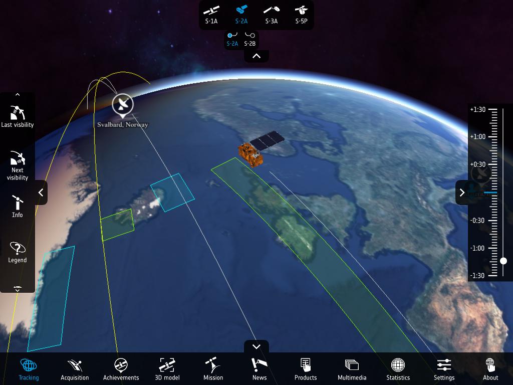 Copernicus Sentinel App on tablet